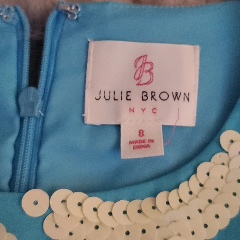 Julie Brown Aqua Blue Mini dress with sequence - Picture 3 of 4